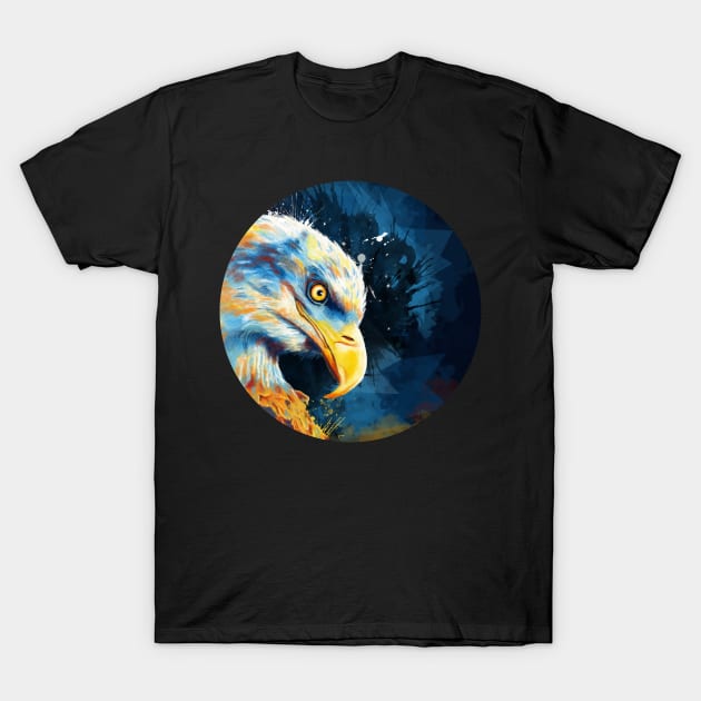 Eagle Eye Digital Bird Painting T-Shirt by Flo Art Studio